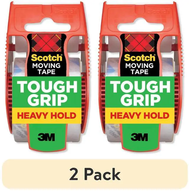 Main image of (2 pack) Scotch Tough Grip Moving Packaging Tape, Clear, 1.88 in x 925 in, 1 Roll