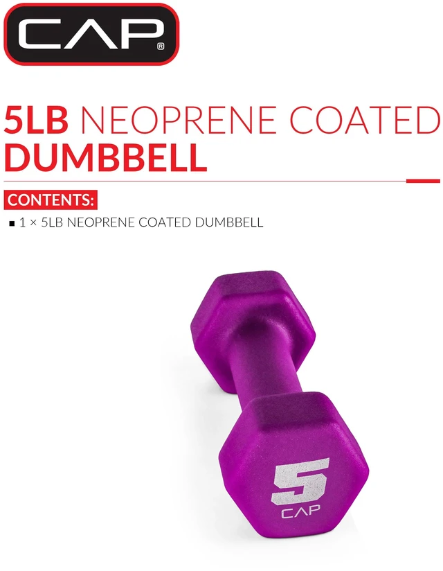 Alt view image 2 of 5 - CAP Neoprene Magenta 5lb Dumbbell