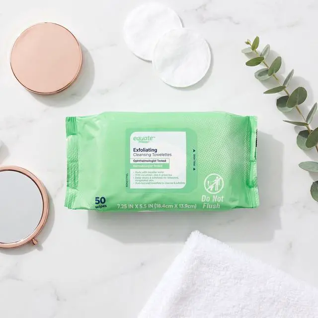 Alt view image 2 of 5 - Equate Exfoliating Cleansing Towelettes with Cucumber, Aloe, and Green Tea, 100 Count