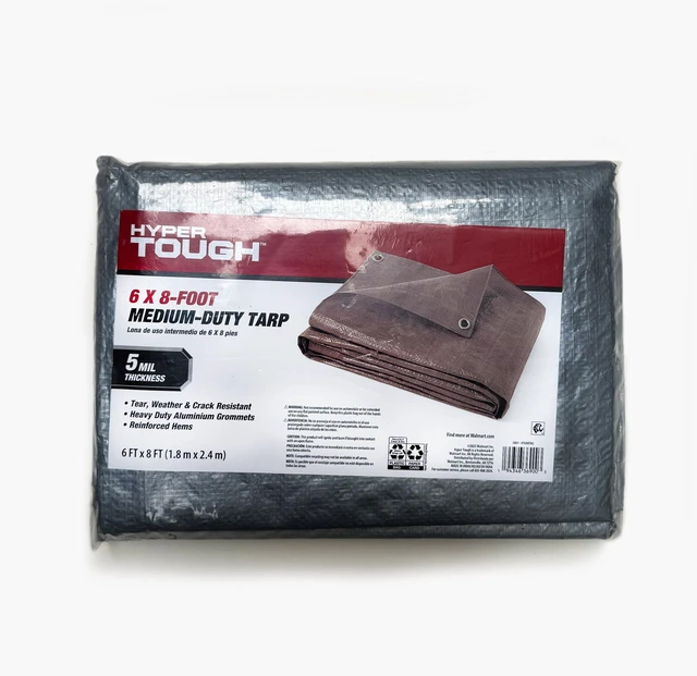 Main image of Hyper Tough Medium Duty Polyethylene Tarp, Weather Resistant, 6 ft x 8 ft