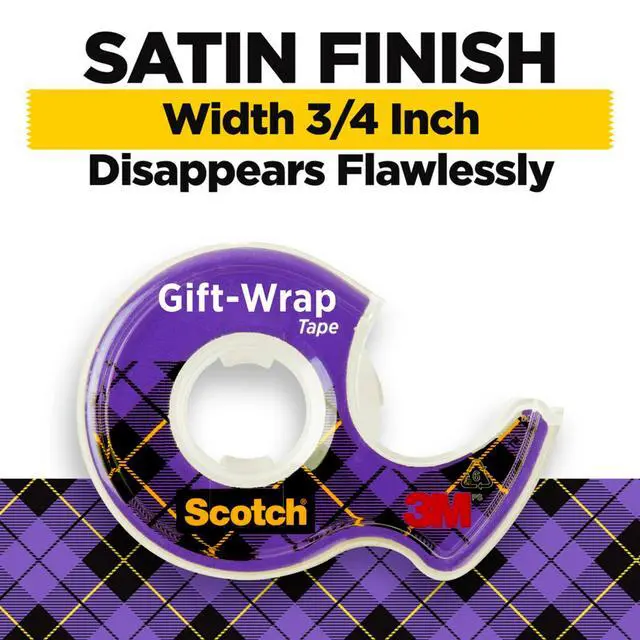 Alt view image 2 of 7 - (2 pack) Scotch Gift Wrap Tape Dispensers, Satin Finish, 3/4 in. x 325 in., 3 Count