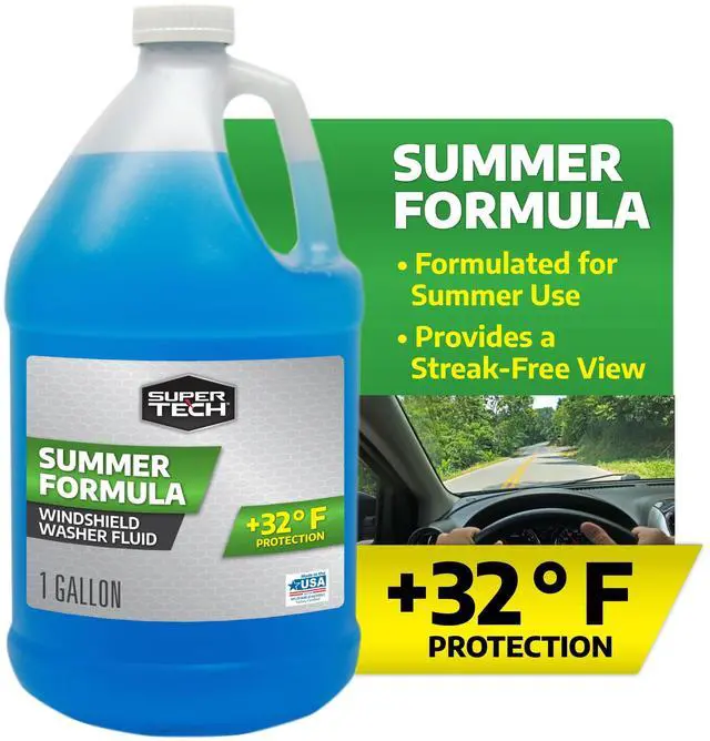 Alt view image 2 of 7 - (3 pack) Super Tech Summer Formula +32F Windshield Washer Fluid for All Vehicle Types, 1 Gallon