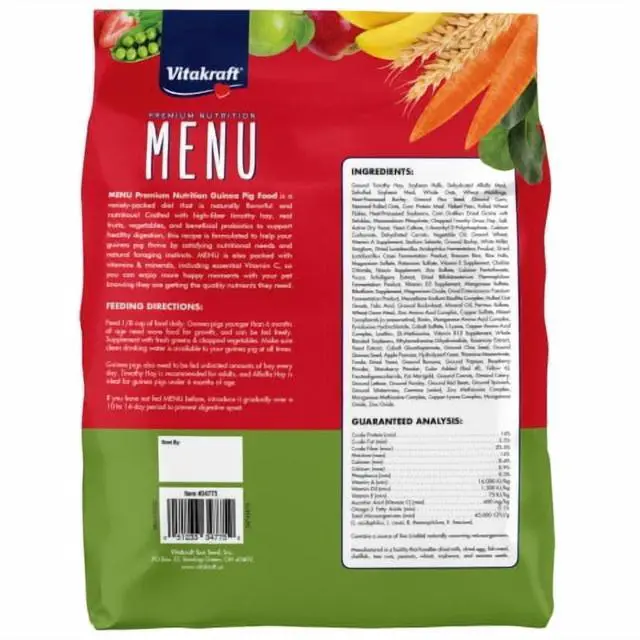 Alt view image 2 of 5 - Vitakraft Menu Premium Guinea Pig Food 4Lb