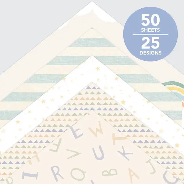 Alt view image 6 of 7 - Roobee by Mara Mi Baby Boy Blue Scrapbook Paper Pad, 12"x12" 50 Sheets, 25 Designs