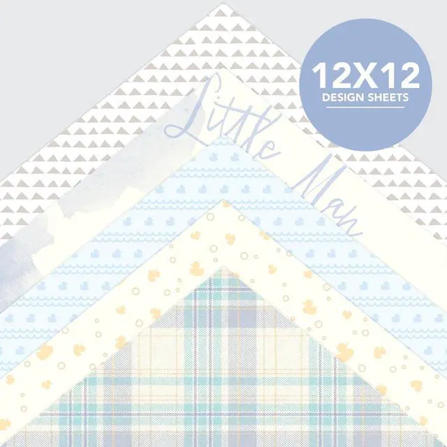 Alt view image 7 of 7 - Roobee by Mara Mi Baby Boy Blue Scrapbook Paper Pad, 12"x12" 50 Sheets, 25 Designs