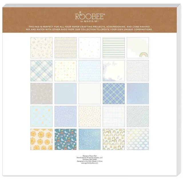 Alt view image 4 of 7 - Roobee by Mara Mi Baby Boy Blue Scrapbook Paper Pad, 12"x12" 50 Sheets, 25 Designs