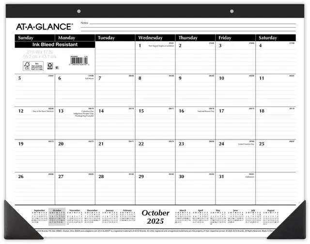 Main image of AT-A-GLANCE 2026 Monthly Desk Pad Calendar, 21.75" x 17"