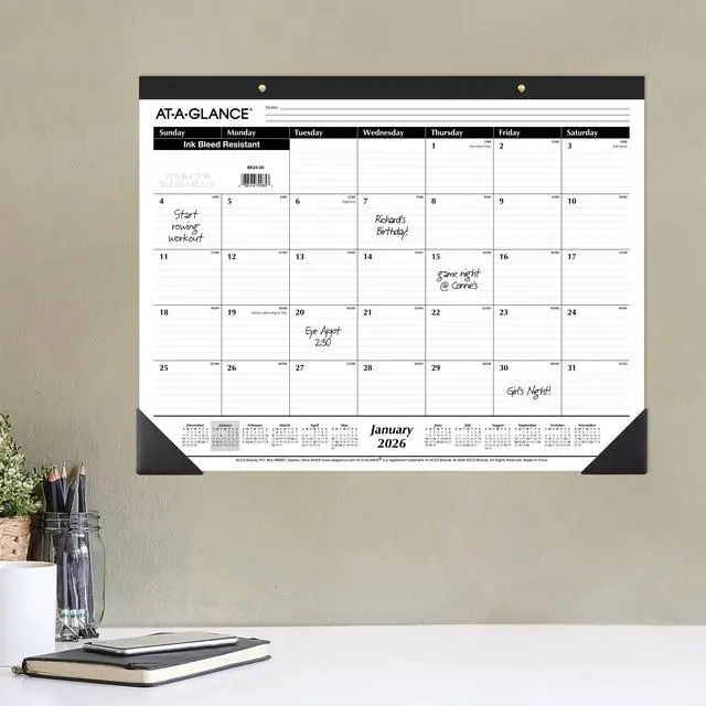 Alt view image 3 of 6 - AT-A-GLANCE 2026 Monthly Desk Pad Calendar, 21.75" x 17"
