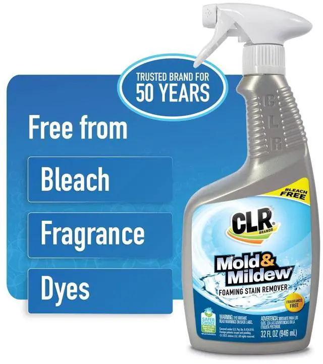 Main image of CLR Mold & Mildew Foaming Stain Remover Spray, Bleach-Free Fragrance Free Cleaner, 32 fl oz