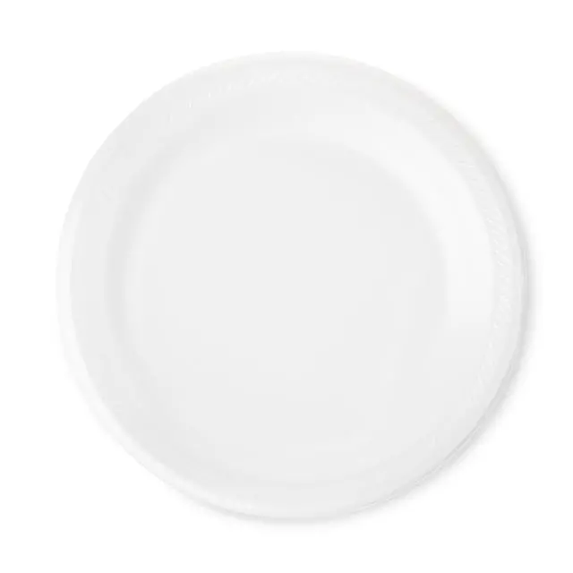 Alt view image 6 of 7 - Great Value Soak-Proof Foam Plates, White, 9 in, 150 Count