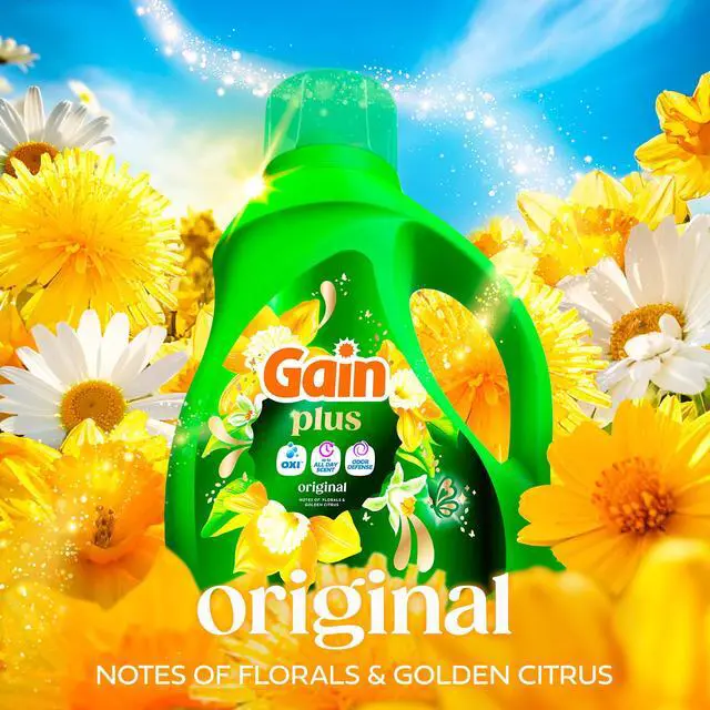 Alt view image 6 of 6 - Gain Plus Liquid Laundry Detergent with Odor Defense + OXI, Original Scent, 60 fl oz, 45 Loads