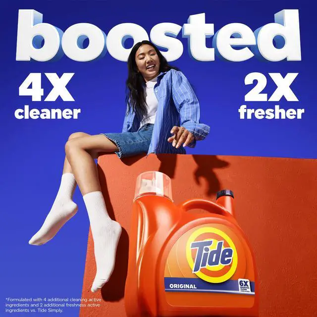 Alt view image 2 of 6 - Tide Original Scent Laundry Detergent Liquid, 125 fl oz, 100 Loads, with 6X Boosted Cleaning Power