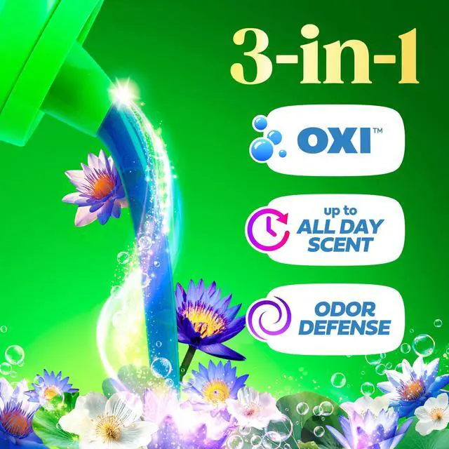 Alt view image 5 of 6 - Gain Plus Laundry Detergent Liquid with Odor Defense + OXI, Waterfall Delight Scent, 60 fl oz, 45 Loads