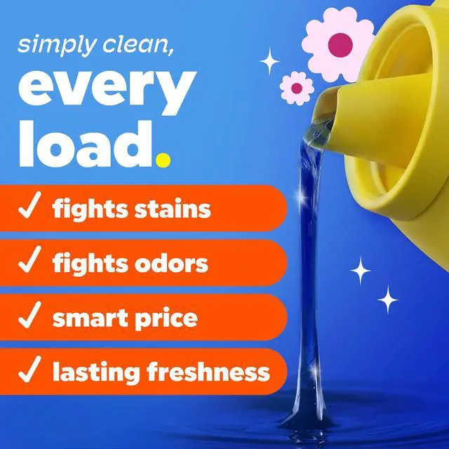 Alt view image 5 of 6 - Tide Simply Liquid Laundry Detergent, Clean & Fresh, Berry Blossom Scent, 138 Loads, 173 fl oz