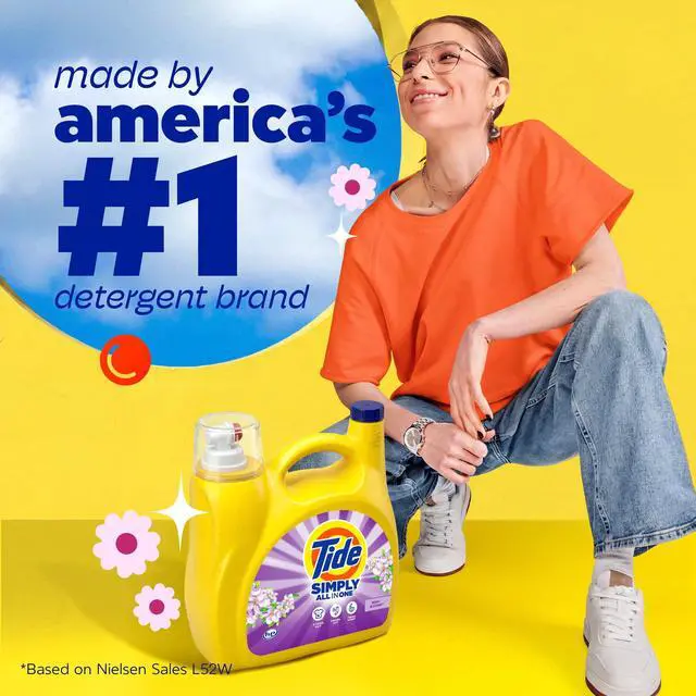 Alt view image 6 of 6 - Tide Simply Liquid Laundry Detergent, Clean & Fresh, Berry Blossom Scent, 138 Loads, 173 fl oz