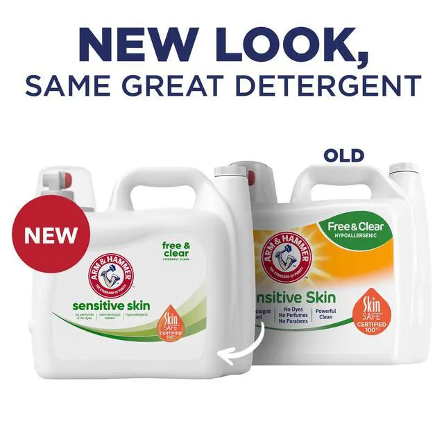 Alt view image 3 of 5 - ARM & HAMMER Sensitive Skin Free & Clear Liquid Laundry Detergent Soap, 170 Loads, 170 fl oz