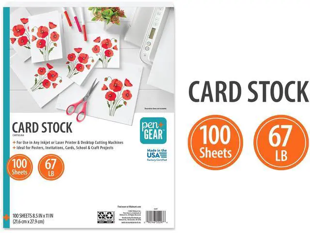 Alt view image 3 of 5 - Pen+Gear White Card Stock 8.5" x 11" 67 lb 100 Sheets