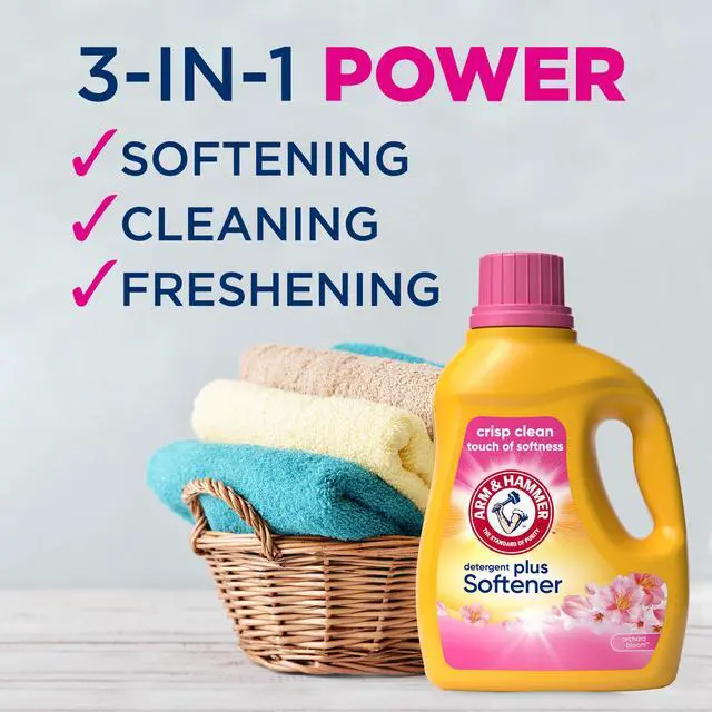 Alt view image 4 of 6 - ARM & HAMMER Plus Softener Detergent, Orchard Bloom, 77 Loads, 100.5 Fl Oz