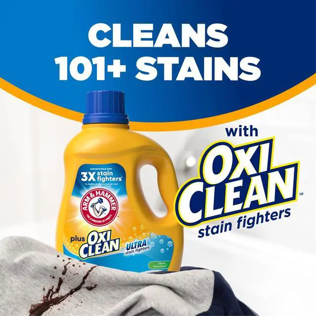 Alt view image 3 of 6 - ARM & HAMMER Plus OxiClean Ultra Stain Fighters Liquid Laundry Detergent