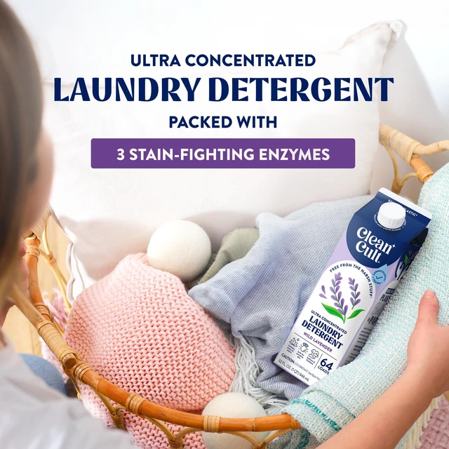 Alt view image 3 of 6 - Ultra Concentrated Liquid Laundry Detergent Soap, Wild Lavender, 64 Loads (32 oz), Long Lasting Scent, Defeats Stains & Odors, 90% Less Plastic, No Harsh Chemicals, HE/St