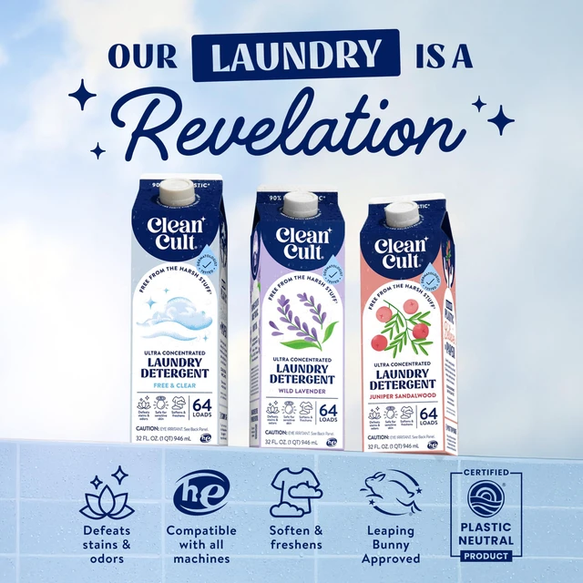 Alt view image 5 of 6 - Ultra Concentrated Liquid Laundry Detergent Soap, Wild Lavender, 64 Loads (32 oz), Long Lasting Scent, Defeats Stains & Odors, 90% Less Plastic, No Harsh Chemicals, HE/St