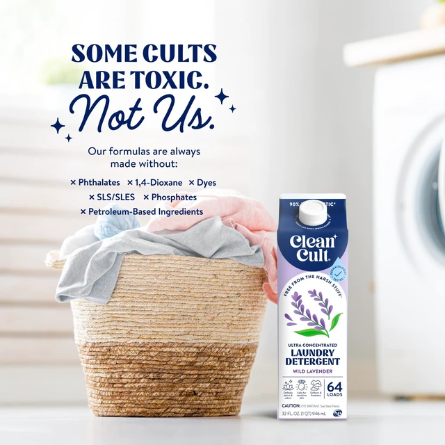Alt view image 4 of 6 - Ultra Concentrated Liquid Laundry Detergent Soap, Wild Lavender, 64 Loads (32 oz), Long Lasting Scent, Defeats Stains & Odors, 90% Less Plastic, No Harsh Chemicals, HE/St