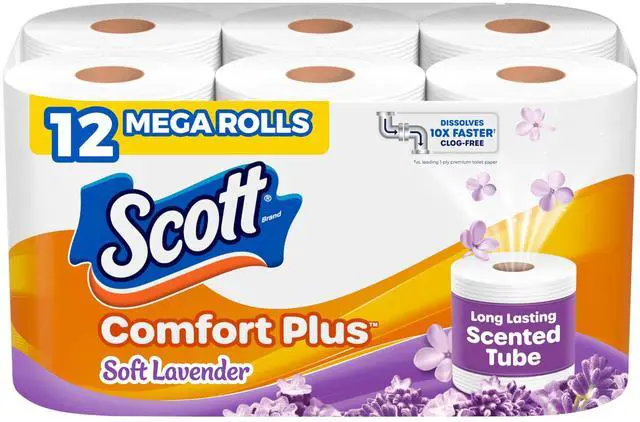 Main image of Scott ComfortPlus Scented Toilet Paper, Tube, 12 Rolls, 310 Sheets per Roll