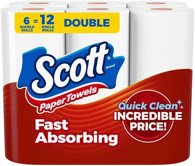 Main image of Scott Paper Towels Choose-A-Sheet, 6 Double Rolls, 108 Sheets Per Roll