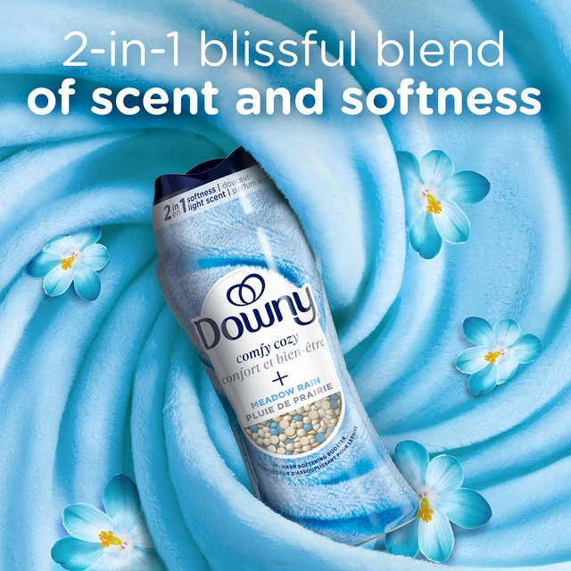 Alt view image 7 of 7 - Downy Blends 13 OZ In-Wash Laundry Scent Booster Beads, Meadow Rain Scent, Fabric Sottener Beads and Freshness
