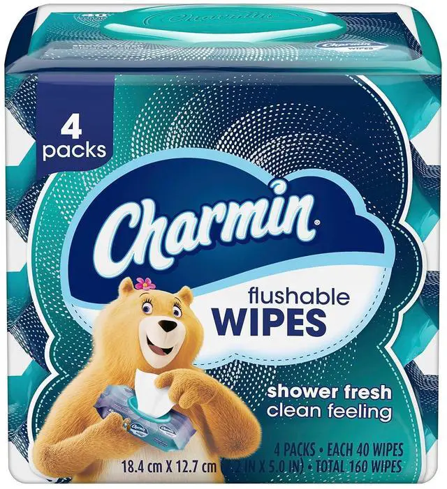 Main image of Charmin Flushable Wipes (4 Packs of 40) - 160 Total Wipes