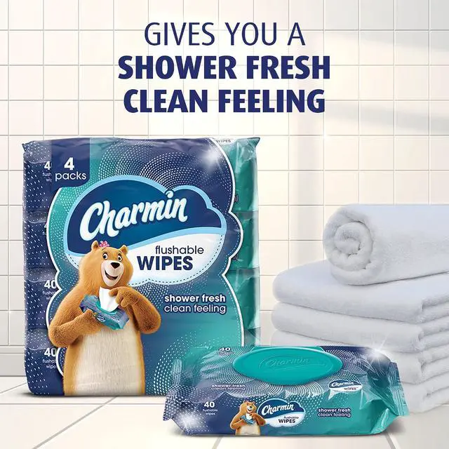 Alt view image 5 of 7 - Charmin Flushable Wipes (4 Packs of 40) - 160 Total Wipes