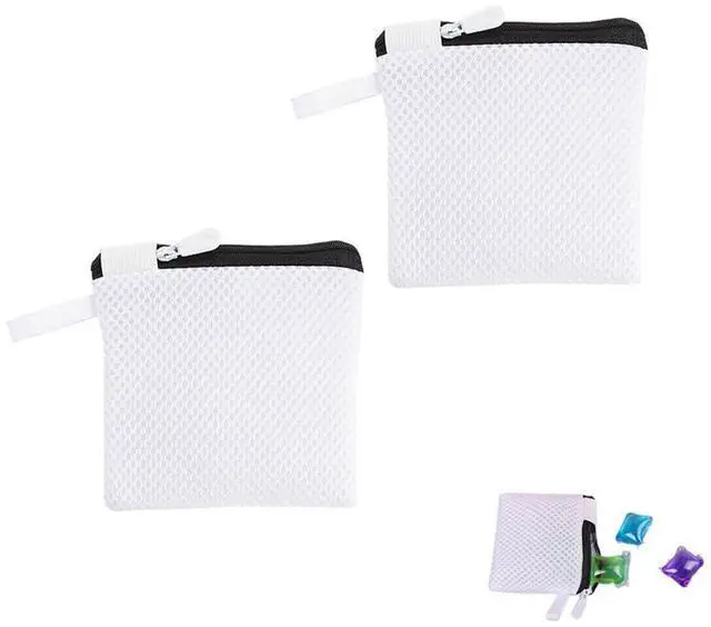 Main image of 2 Pack In-Wash Scent Booster Beads Laundry Bag with Zipper, Laundry Detergent Pacs Wash Bags for Soap Pacs, Pods, Sheets, Scent Crystals, Washing Machine Cleaner Descaler
