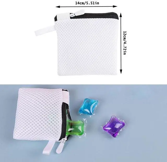 Alt view image 3 of 7 - 2 Pack In-Wash Scent Booster Beads Laundry Bag with Zipper, Laundry Detergent Pacs Wash Bags for Soap Pacs, Pods, Sheets, Scent Crystals, Washing Machine Cleaner Descaler