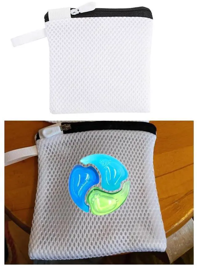 Alt view image 7 of 7 - 2 Pack In-Wash Scent Booster Beads Laundry Bag with Zipper, Laundry Detergent Pacs Wash Bags for Soap Pacs, Pods, Sheets, Scent Crystals, Washing Machine Cleaner Descaler