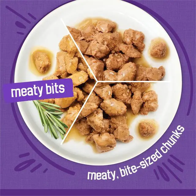 Alt view image 4 of 5 - Purina Friskies Gourmet Grill Chicken Dinner & Beef Meaty Bits Wet Cat Food Variety Pack, 5.5 oz Cans, 12 Pack