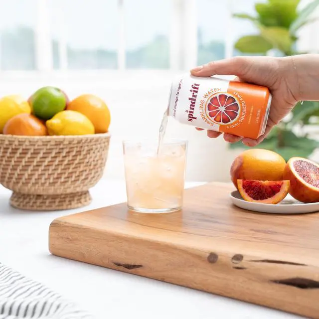 Alt view image 4 of 4 - Spindrift Sparkling Water Blood Orange Tangerine Flavored, Made with Real Squeezed Fruit, 12 fl oz, 8 Count, No Sugar Added, 12 Calories per Can
