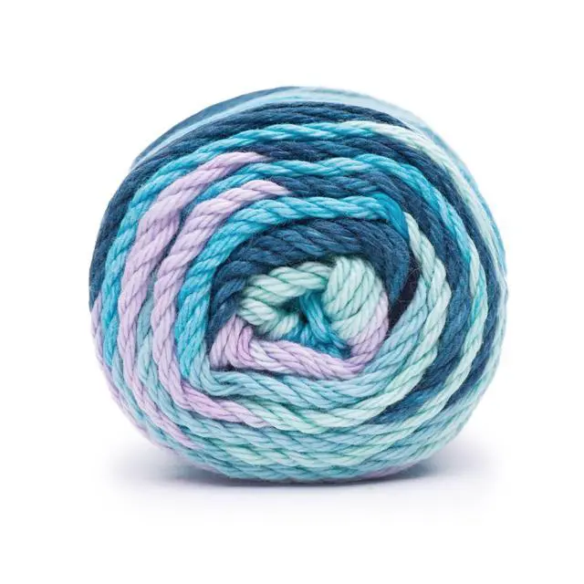 Alt view image 2 of 4 - Peaches & Creme Stripey 4 Medium Cotton Yarn, Evening Sea, 2 Pack, 2oz/56.7g, 102 Yards