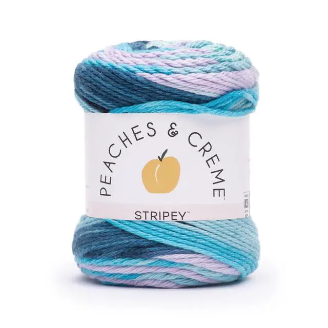 Alt view image 3 of 4 - Peaches & Creme Stripey 4 Medium Cotton Yarn, Evening Sea, 2 Pack, 2oz/56.7g, 102 Yards