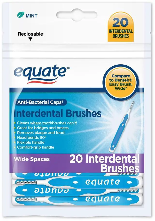 Main image of Equate Interdental Brushes, Wide, Mint, 20 Count