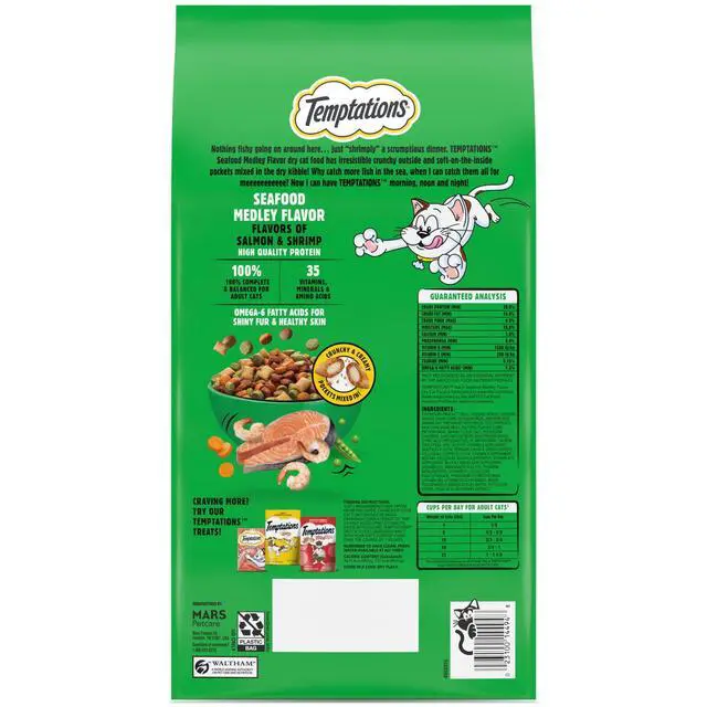 Alt view image 5 of 6 - Temptations Dry Cat Food Seafood Medley Flavor, 3.15 Lb Bag