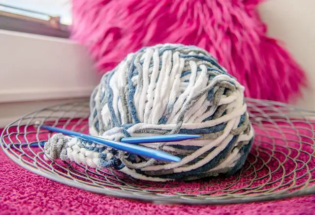 Alt view image 4 of 7 - Mainstays Cozy Chenille Yarn, Bulky, 220 yd, Arctic White, 100% Polyester