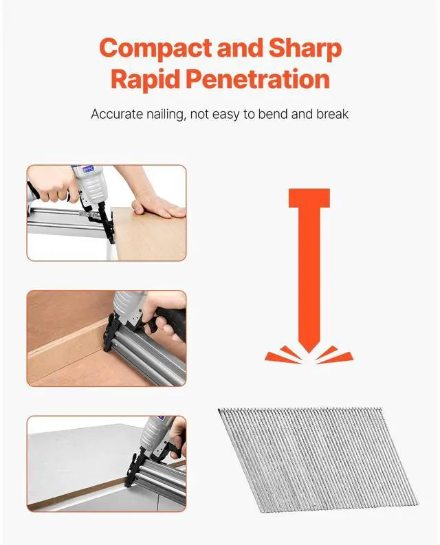 Main image of KFFKFF 16 Gauge Angled Finish Nails, 2-Inch Galvanized, 2000-Count, 20-Degree Heavy-Duty Brad Nails with Anti-Rust Coating, Compatible with 16GA 20° Angled Nailers