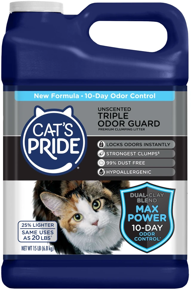Main image of Cat's Pride Unscented Clumping Cat Litter Max Power Triple Odor Guard, 15 lb Jug