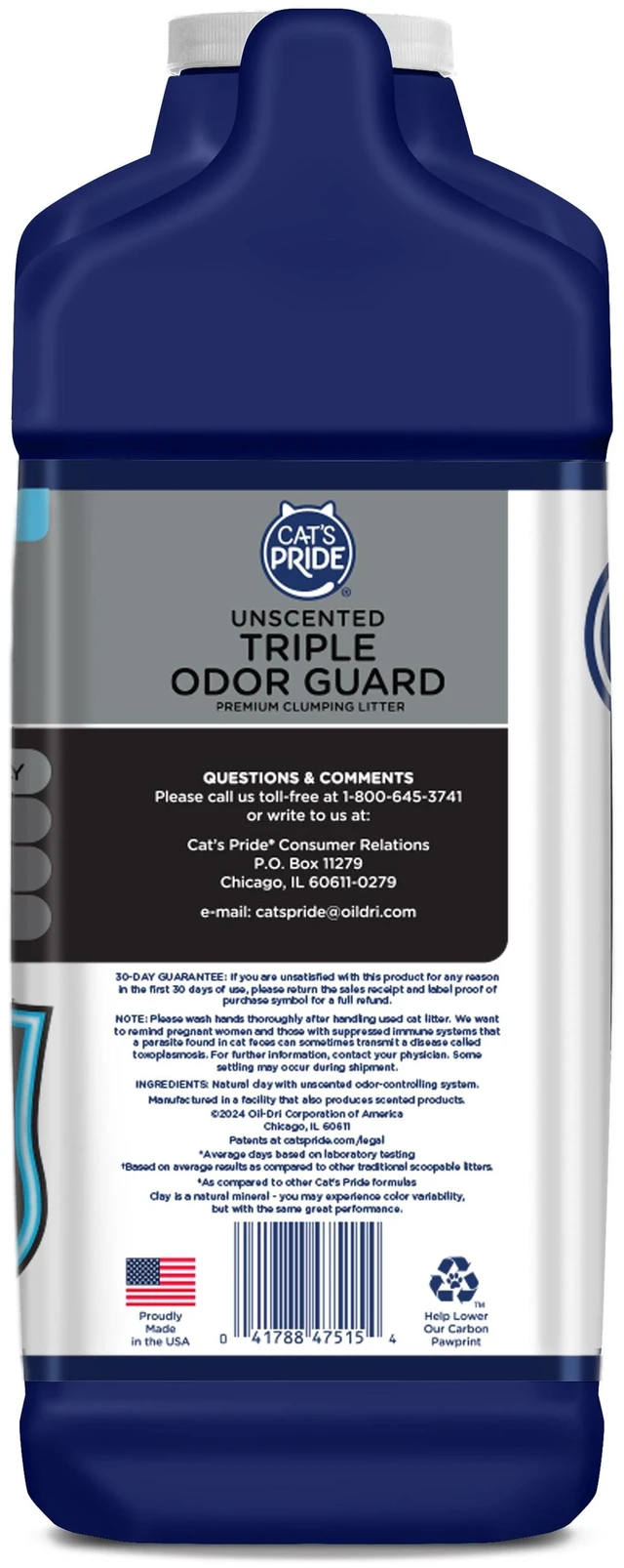 Alt view image 4 of 6 - Cat's Pride Unscented Clumping Cat Litter Max Power Triple Odor Guard, 15 lb Jug