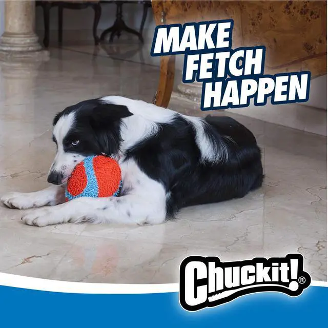 Alt view image 2 of 6 - Chuckit! Indoor Tumbler Fetch Dog Toy for Indoors, Chenille Fabric, 6.5", Pack of 1, Orange and Blue