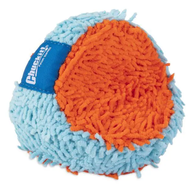 Alt view image 4 of 6 - Chuckit! Indoor Tumbler Fetch Dog Toy for Indoors, Chenille Fabric, 6.5", Pack of 1, Orange and Blue