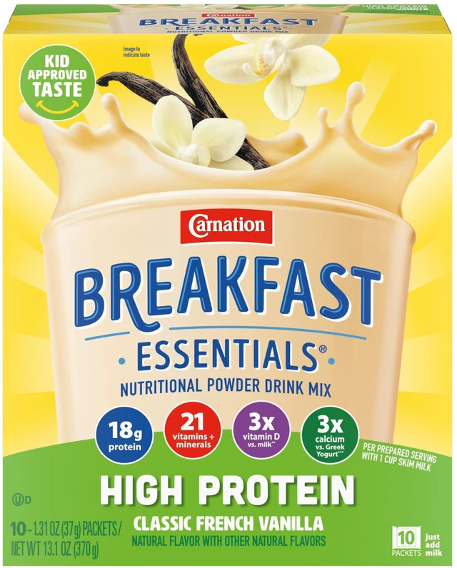 Alt view image 5 of 6 - Carnation Breakfast Essentials High Protein Nutritional Shake Drink Mix Packets, Classic French Vanilla, 10 Count