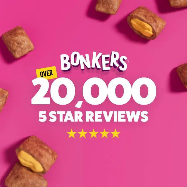 Alt view image 3 of 5 - BONKERS Bites Crunchy & Soft Cat Treats, Catnip & Chick 'N' Cheddar Flavor, 16oz Tub