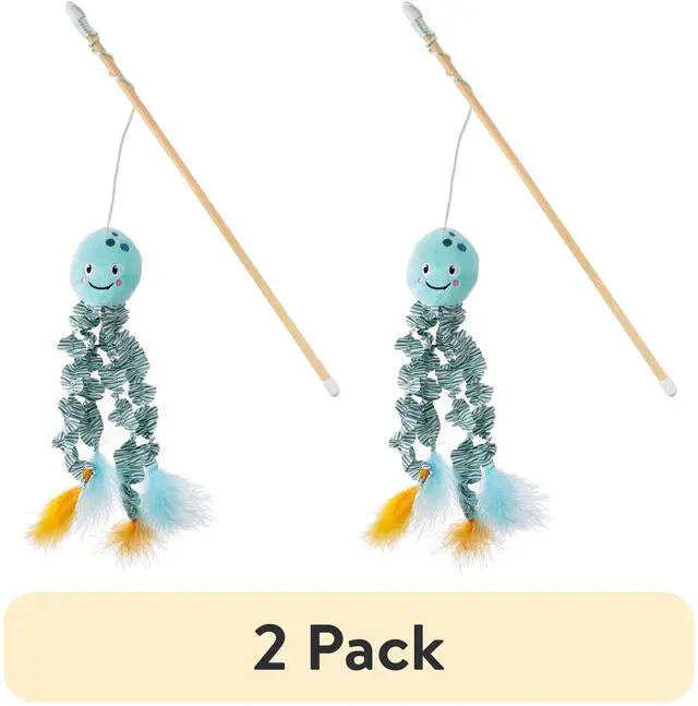 Main image of Vibrant Life Jellyfish Teaser Cat Toy with Catnip, 18" (2 Pack)