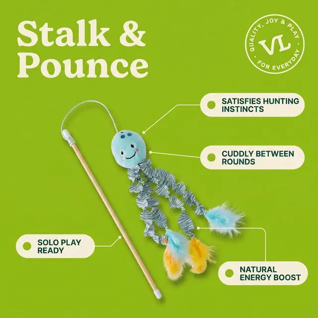 Alt view image 6 of 6 - Vibrant Life Jellyfish Teaser Cat Toy with Catnip, 18" (2 Pack)